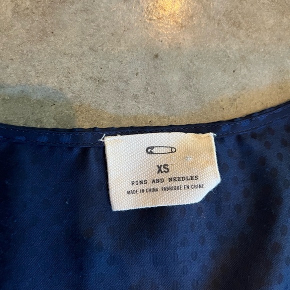 Pins & Needles Navy Blue Polka Dot Blouse! So cute! - Picture 3 of 4